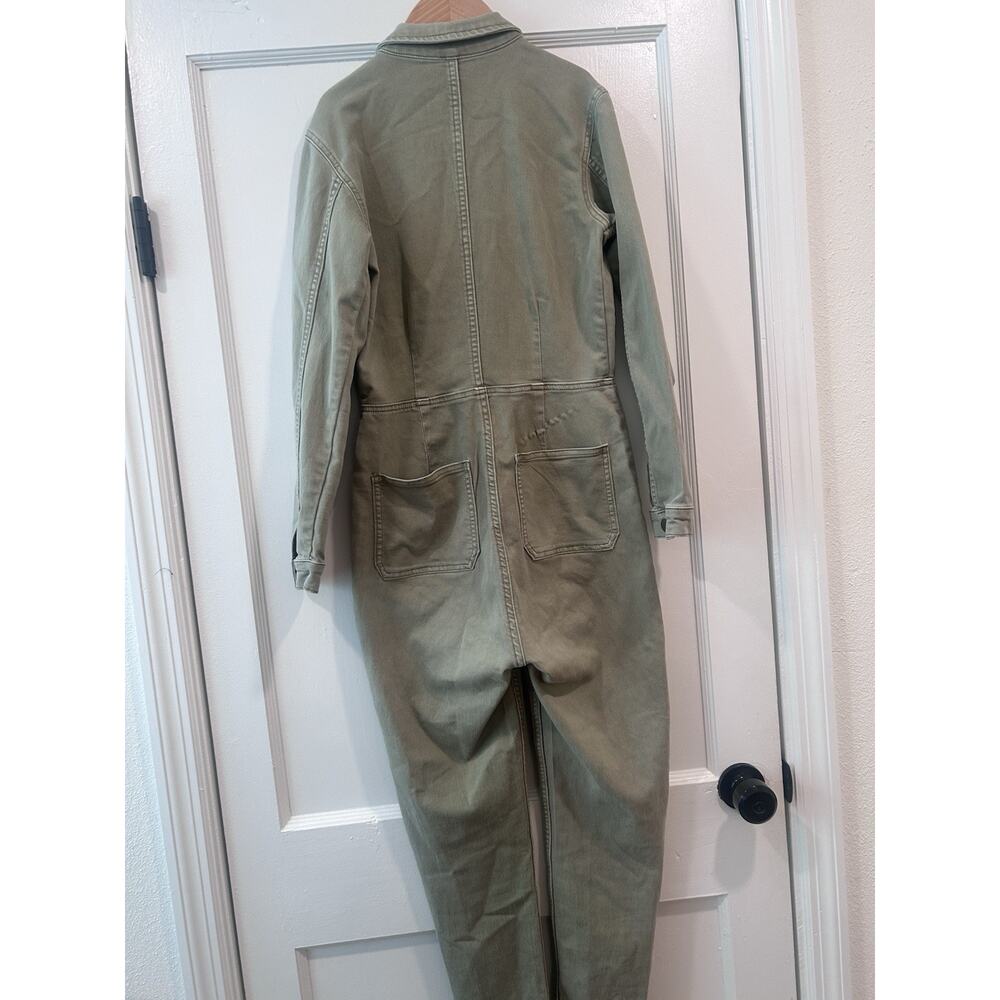 Free People Olive Utility Zip-Front Jumpsuit - Picture 13 of 16